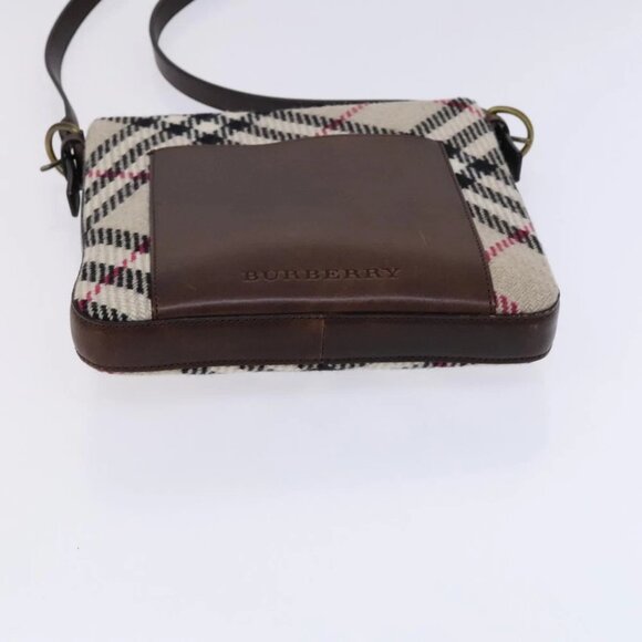 BURBERRY Nova Check Shoulder Bag Wool Beige - Picture 6 of 15
